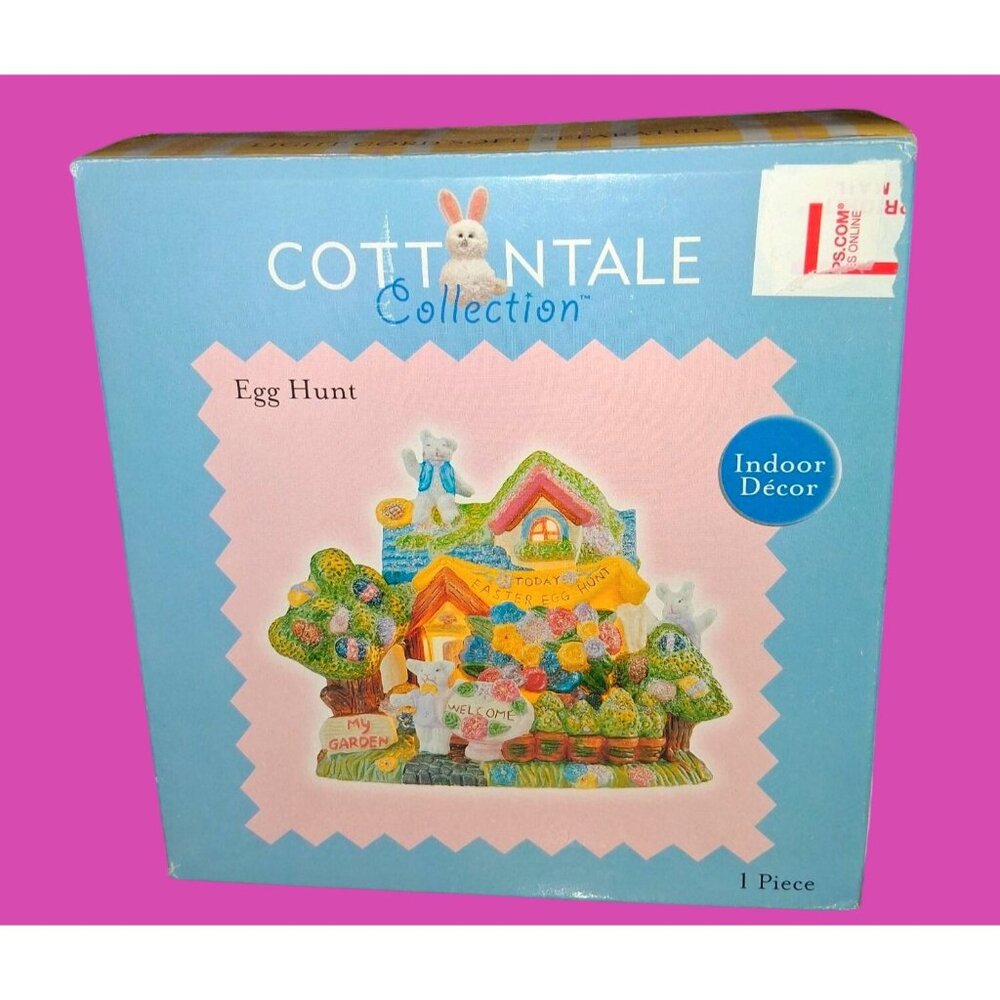 Cottontale Collection Egg Hunt Porcelain House Indoor Décor Figurine Highly Coll